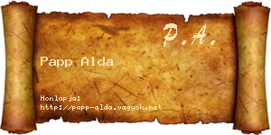Papp Alda névjegykártya