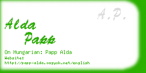alda papp business card